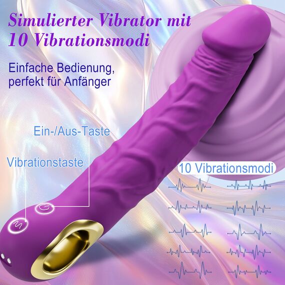 Vibration Vibratorensets für Frauen Anal Dildo Vibrator mit 10 Vibrationsmodi Vibratorstarb Frauen Vibratoren für Sie Klitoris und G-Punkt Diloschwanz Sissy Sex Spielzeug für die Männer Sex Toy