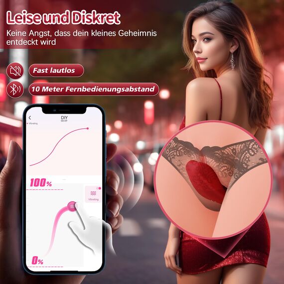 Tagnaff Vibration für Frauen Flirtende Sex Spielzeug für die Frau Paare Extrem, Unsichtbar Tragbare Lecken Vibratorensets für Frauen Klitoris 10 Modi, APP Vibrator Sexspielzeug Stimulator für Sie