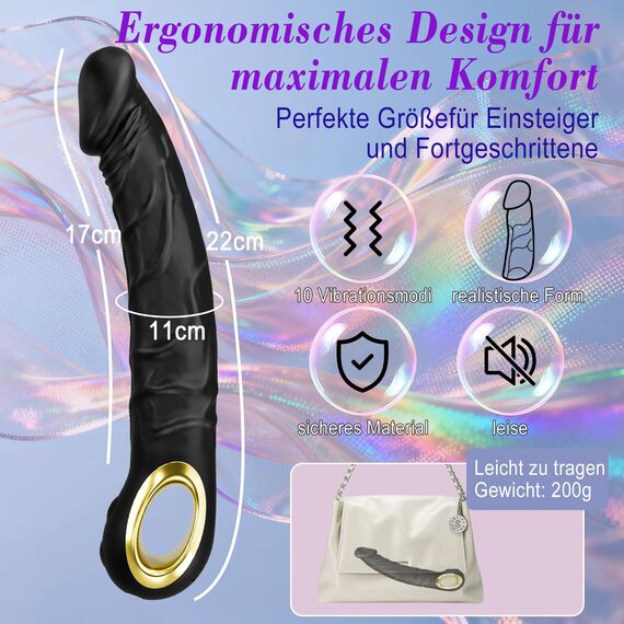 Vibration für Frauen Vibrator Vibratorensets für Frauen mit 10 Vibrationsmodi Anal Dildo Vibrator Prostata Stimulation Sex Spielzeug für die Frau Männer G Punkt Vibratorstarb Klitoris Sex Toy