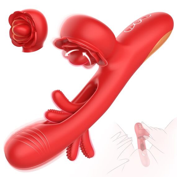 4 in 1 Dildo Vibrator Sex Spielzeug für die Frau lecken, für Frauen mit 7 Frequenz Klopfen 7 Fache Zungenrotation 7 fache G.Punkt Vibration für Frauen Klitoris Stimulator, Sex Toys für Paare Damen