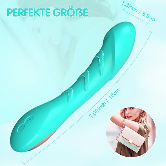 Klassischer G-Punkt Vibrator Vibratoren für sie Sexspielzeug für sie Klitoris Stimulator leise, Silikon Realistische Dildo Extrem 12 Vibration Modi Sexspielzeug (Grün)