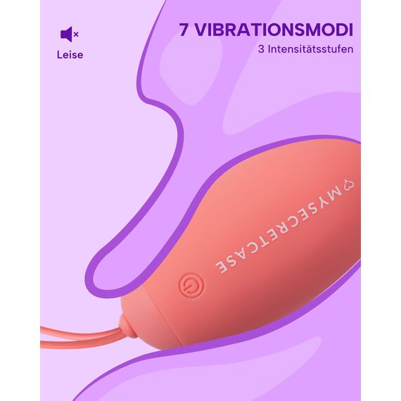 MySecretCase Vibrator Ferngesteuert Vibrator Mit Fernbedienung 7 Vibrationsmodi + 3 Intensitätsstufen Vibro Eier für Frauen Beckenbodentrainer für Frau Sextoys Liebeskugeln für die Frau Wasserdicht