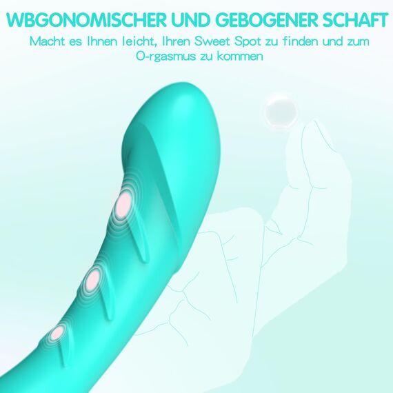 Klassischer G-Punkt Vibrator Vibratoren für sie Sexspielzeug für sie Klitoris Stimulator leise, Silikon Realistische Dildo Extrem 12 Vibration Modi Sexspielzeug (Grün)