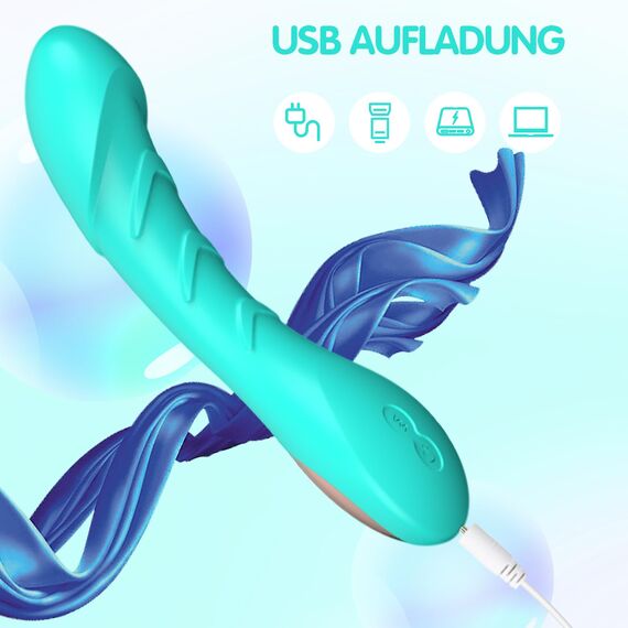 Klassischer G-Punkt Vibrator Vibratoren für sie Sexspielzeug für sie Klitoris Stimulator leise, Silikon Realistische Dildo Extrem 12 Vibration Modi Sexspielzeug (Grün)