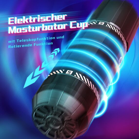 Masturbator Elektrischer Cup mit 8 Teleskop Rotierende Vibration Stoß, Erotik Sexspielzeug für die Männer Paare, Taschenmuschi Masturbieren für Männer Penis Masturbatoren, Sex Toys mit 3D Vagina