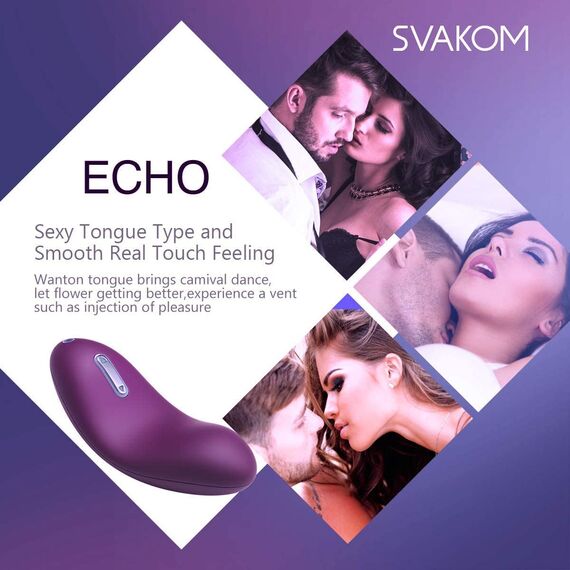 SVAKOM ECHO Klitoris Vibratoren für Sie, Zunge Lecken Auflege-Vibrator nippel stimulator Klitoris und G Punkt Massagegerät mit 25 Vibrationsmodi, Erotik Sexspielzeug für Paare Frauen