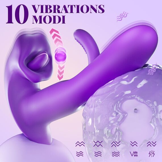 Dildo Sex Spielzeug für die Frau, KELESTA Dildos Vibration für Frauen mit 7 Zungenleck Modi &Vibrationsmodi und 10 Klopf Modi, Vibrator Vibratorensets für Frauen, Sex Spielzeug für die Paare
