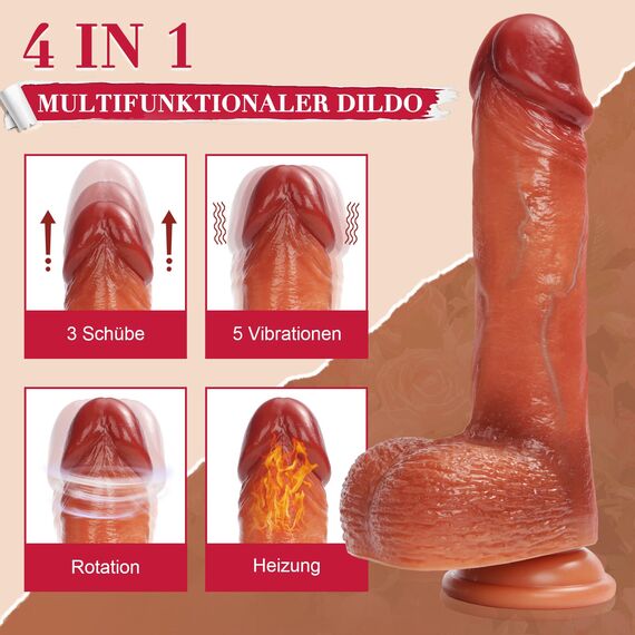 HIVEFUN Dildo Vibrator Sex Spielzeug für die Frau, Vibration für Frauen Dildos Vibrator Sextoysets für Damen mit Stoßfunktion Rotierender, Diloschwanz für Frauen Anal Vibratoren Penis Sexspielzeug