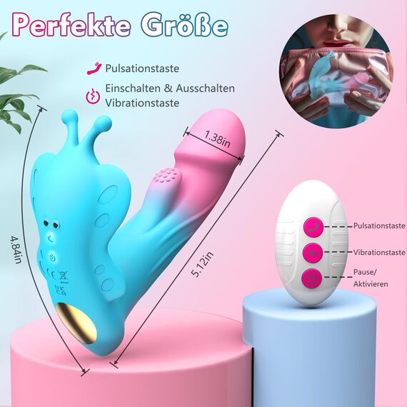 Butterfly Vibrator Dildo Sex Toys - Vibration für Frauen mit 10 Pulsationsmodi & Vibrationsmodi Sex spielzeug für die Frau Vibratorensets für Frauen Klitoris Sex Spielzeug für die Paare Sexspielzeug