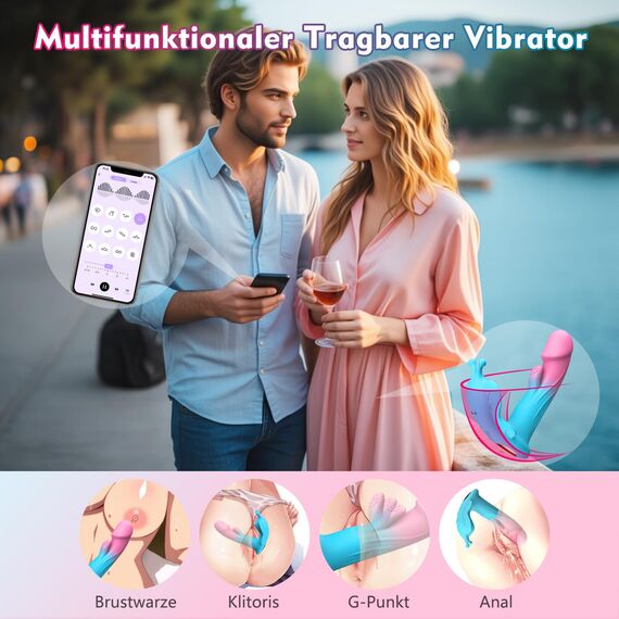 Butterfly Vibrator Dildo Sex Toys - Vibration für Frauen mit 10 Pulsationsmodi & Vibrationsmodi Sex spielzeug für die Frau Vibratorensets für Frauen Klitoris Sex Spielzeug für die Paare Sexspielzeug