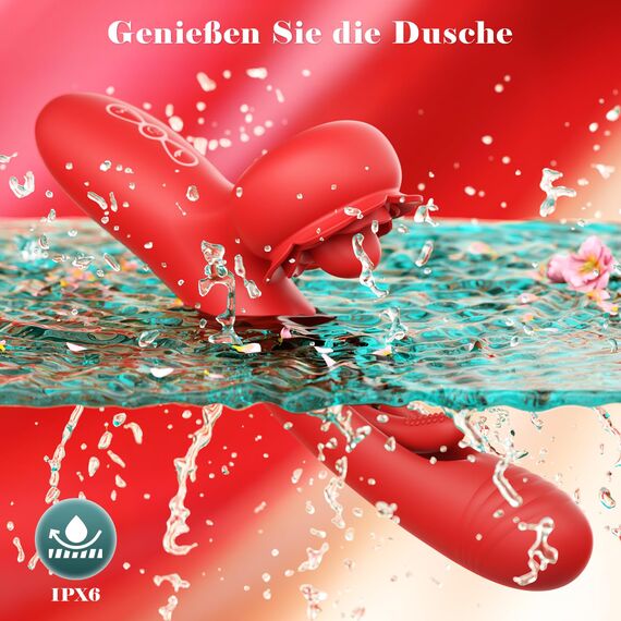 4 in 1 Dildo Vibrator Sex Spielzeug für die Frau lecken, für Frauen mit 7 Frequenz Klopfen 7 Fache Zungenrotation 7 fache G.Punkt Vibration für Frauen Klitoris Stimulator, Sex Toys für Paare Damen