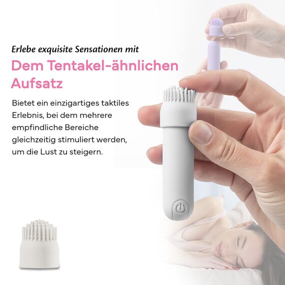 Fae Mini Vibration für Frauen - Klitoris und G-Punkt Stimulator mit 10 Vibrationsmodi & 3 Aufsätzen Sexspielzeug, Stimulator Sex Toy Vibratorensets - Joy Serie, Whisper White