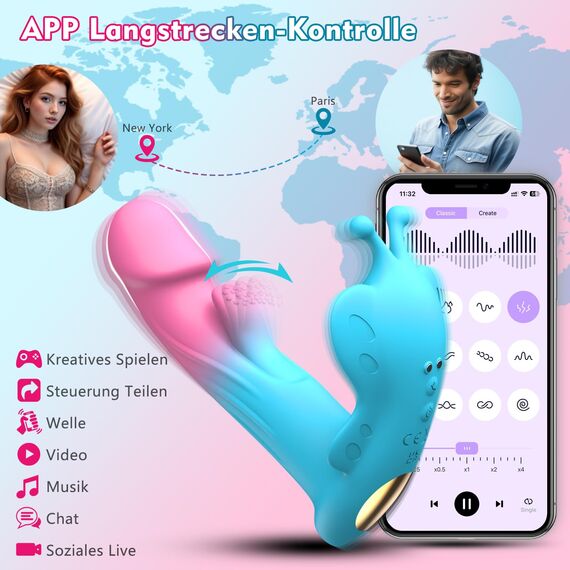 Butterfly Vibrator Dildo Sex Toys - Vibration für Frauen mit 10 Pulsationsmodi & Vibrationsmodi Sex spielzeug für die Frau Vibratorensets für Frauen Klitoris Sex Spielzeug für die Paare Sexspielzeug