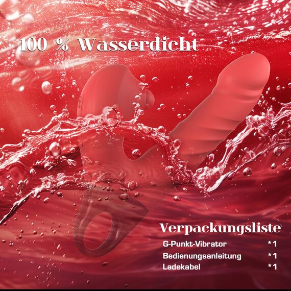 Dildo Vibrator Stoßfunktion, 3 in 1 G Punkt Vibration für Frauen Klitoris, Sex Spielzeug für die Frau Paare Extrem, Realistische Silikon Anal Dildo, Budoli Sexspielzeug 3 Stoss 5 Lecken 10 Vibrationen