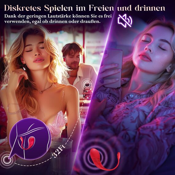 Likefuntoy Vibrator mit APP, 9 Stoßfunktion Vibration für Frauen, Sex Toyset für Woman, Vibratorensets für Frauen Paare, Sex Spielzeug für die Frau Paare, Vibratoren Sexspielzeug Leise Bohrmaschine