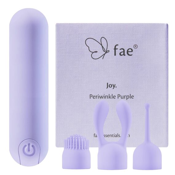 Fae Mini Vibration für Frauen - Klitoris und G-Punkt Stimulator mit 10 Vibrationsmodi & 3 Aufsätzen Sexspielzeug, Stimulator Sex Toy Vibratorensets - Joy Serie, Periwinkle Purple