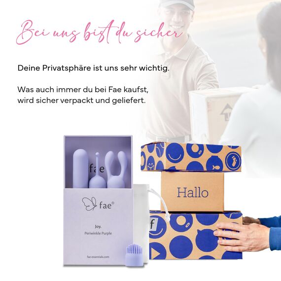 Fae Mini Vibration für Frauen - Klitoris und G-Punkt Stimulator mit 10 Vibrationsmodi & 3 Aufsätzen Sexspielzeug, Stimulator Sex Toy Vibratorensets - Joy Serie, Periwinkle Purple