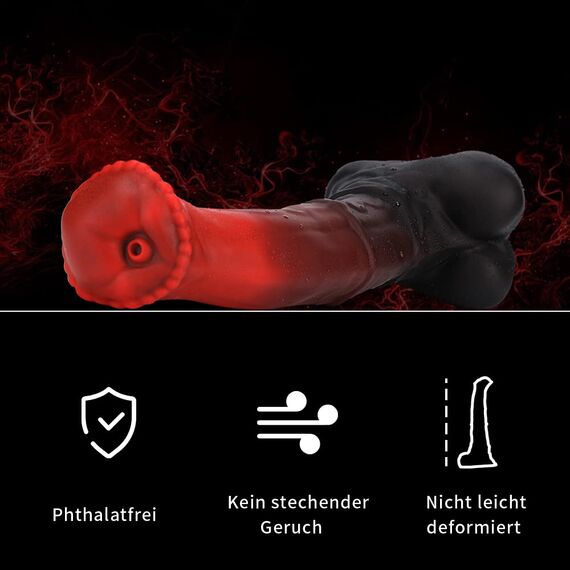 Nothosaur CONOLA (mit Schlauch) 25cm Fantasy Horse Dildo, Platin Silikon Tier Dildo mit texturiertem Kopf & Venen Schaft, Dicke Monster Anal Dildos mit starkem Saugtasch für G-Spot, Prostata