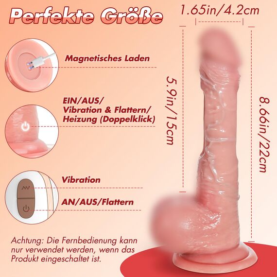 Dildo Vibrator Sex Spielzeug für die Frau Extrem - Heizung Realistische Vibratoren Anal Dildo mit 9 Zungenlecken & Vibration für Frauen Klitoris Stimulator für Sie Erotisches Sexspielzeug für Paare