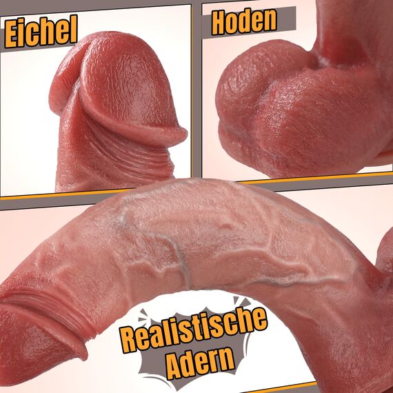 PRONFANS 27.5CM Realistischer Dildo Klassische Dildos Sex Spielzeug für die Frau Paare Solo Mit Starkem Saugnapf Sexspielzeug Analdildo Penis Dildos aus Weichem Silikon Sex Toy
