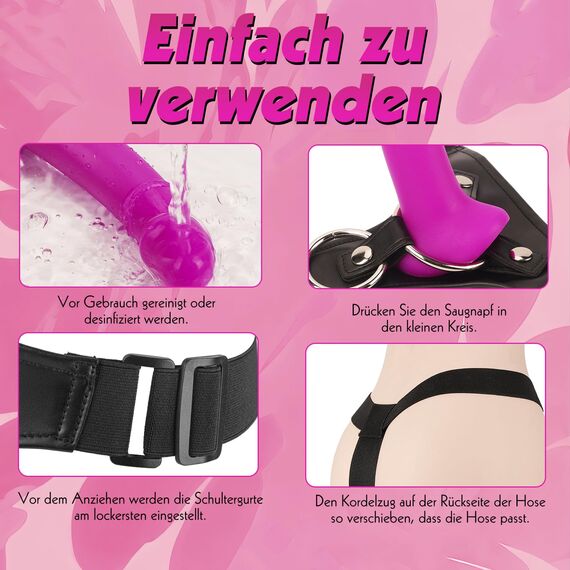 Meeteel 16cm Strap On Umschnalldildos für Manner, Realistischer Dildo mit Starke Saugnapf SM Masturbator Bondage Sextoy Adjustable Harness Dildo Sexspielzeug für Anfänger Frauen Männer