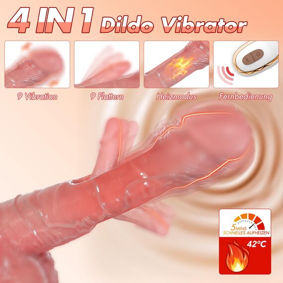 Dildo Vibrator Sex Spielzeug für die Frau Extrem - Heizung Realistische Vibratoren Anal Dildo mit 9 Zungenlecken & Vibration für Frauen Klitoris Stimulator für Sie Erotisches Sexspielzeug für Paare