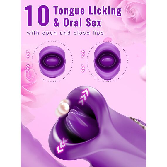 Zungen Sexspielzeug realistische Dildo Vibratoren, G Punkt Vibrator für Frauen Klitoris-Vibrator 10 Vibrationen 10 Zungenlecken, Nippel Klitoris Stimulator Sexspielzeug für Erwachsene für Frauen Paare