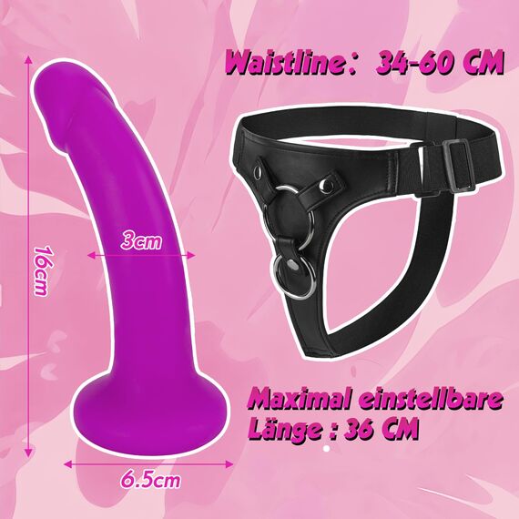 Meeteel 16cm Strap On Umschnalldildos für Manner, Realistischer Dildo mit Starke Saugnapf SM Masturbator Bondage Sextoy Adjustable Harness Dildo Sexspielzeug für Anfänger Frauen Männer