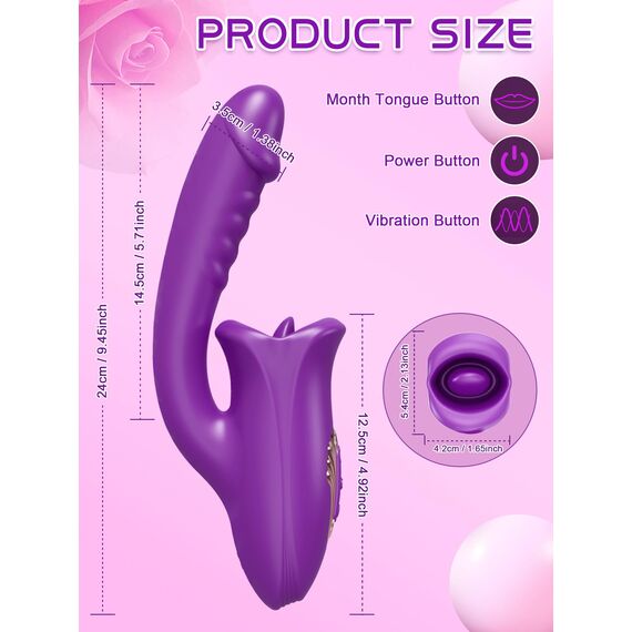 Zungen Sexspielzeug realistische Dildo Vibratoren, G Punkt Vibrator für Frauen Klitoris-Vibrator 10 Vibrationen 10 Zungenlecken, Nippel Klitoris Stimulator Sexspielzeug für Erwachsene für Frauen Paare