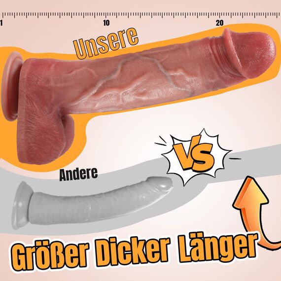 PRONFANS 27.5CM Realistischer Dildo Klassische Dildos Sex Spielzeug für die Frau Paare Solo Mit Starkem Saugnapf Sexspielzeug Analdildo Penis Dildos aus Weichem Silikon Sex Toy