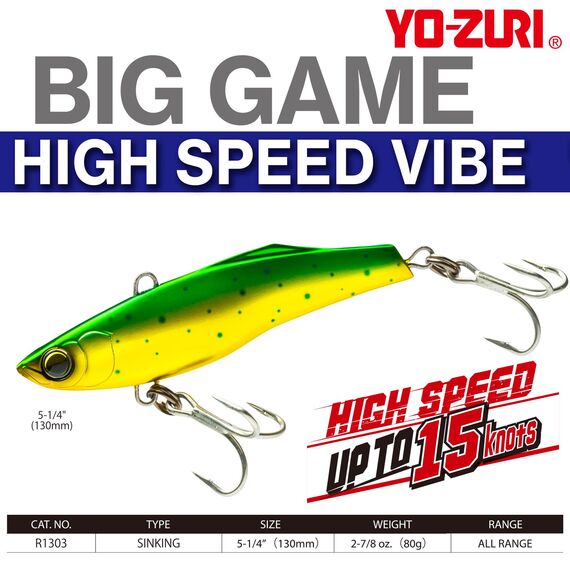 Yo-Zuri R1303-CBN High Speed Vibe, Farbe, Bonita, 130 mm