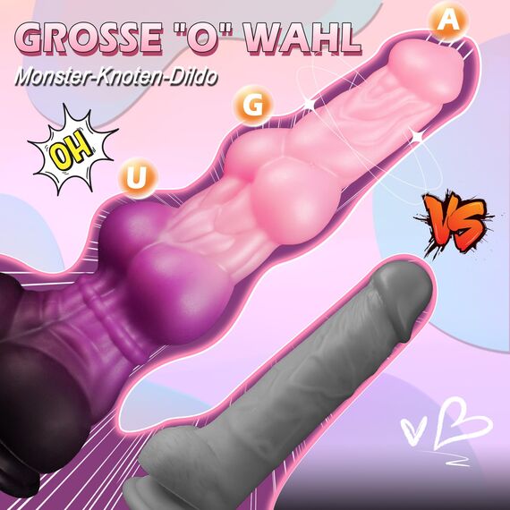 26.5cm Monster Dildo Pferde Knoten Dildo, Anal Dildo Groß mit Starkem Saugnapf Analplug Tier Animal Silikon Dildos Horse Dildo Didloschwanz Sex Spielzeug für die Frau Männer Sextoy Wolf Hund Penis