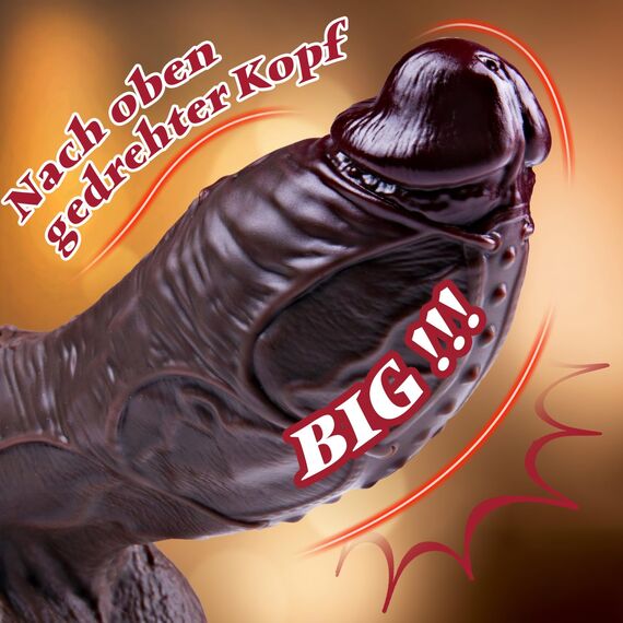 7,8 cm Durchmesser riesiger schwarzer Dildo, 26,5 cm realistischer, übergroßer dicker Dildo, Saugfuß langer Dildo, XXL übergroßer Dildo, anale breite Dildo, geeignet für erfahrene Männer und Frauen