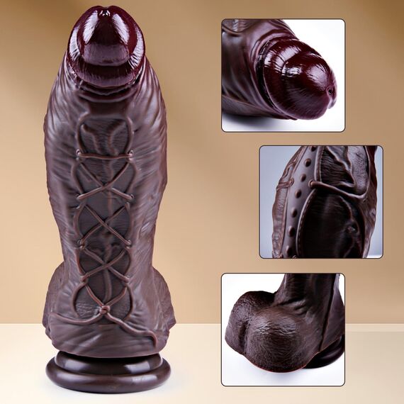 7,8 cm Durchmesser riesiger schwarzer Dildo, 26,5 cm realistischer, übergroßer dicker Dildo, Saugfuß langer Dildo, XXL übergroßer Dildo, anale breite Dildo, geeignet für erfahrene Männer und Frauen