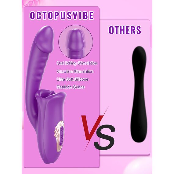 Zungen Sexspielzeug realistische Dildo Vibratoren, G Punkt Vibrator für Frauen Klitoris-Vibrator 10 Vibrationen 10 Zungenlecken, Nippel Klitoris Stimulator Sexspielzeug für Erwachsene für Frauen Paare