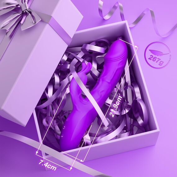 Gobeken Vibrator Vibration für Frauen Dildo mit 10 Stoßfunktion 10 Vibration, APP KI-Interaktion Rabbit Vibrator Sex Spielzeug für die Frau Solo Paare Vibratorensets für frauen Analvibrator Dildos