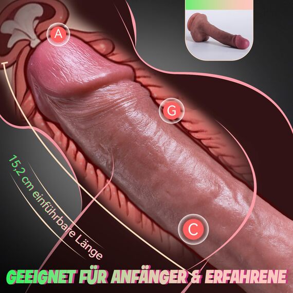 Dovadi 21CM Platin-Silikon Dildo Sex Spielzeug für Frau Paare Männer Ultra-realistische Umania DynaVigor Saugnapf, Umania DynaVigor die Männer Frauen