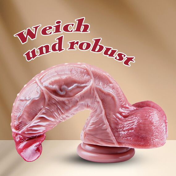 Extra dicker großer Dildo mit 7,7 cm Durchmesser, realistisch aussehender Silikondildo mit Saugnapf, gebogenes, großes, pralles Sexspielzeug und G-Punkt-Analdildo für erfahrene Männer,Frauen und Paare