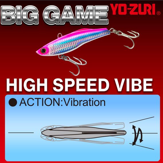 Yo-Zuri R1303-CHB High Speed Vibe, Farbe, holografisches Blau, 130 mm