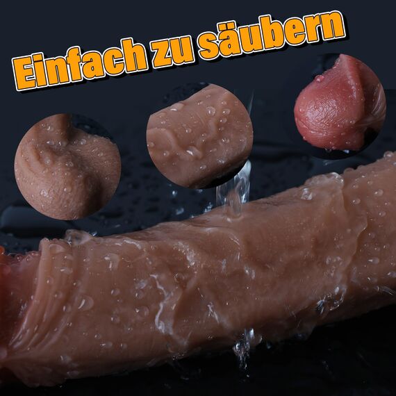 YQlove Realistischer Dildo - Realistischer Flüssiges Silikon Dildo, 22CM perfekte Größe, Weichen Zwei Layer mit Echten Venen und Prallen Hoden,Analdildo Sex Spielzeug für die Frau (Naturfarbe)