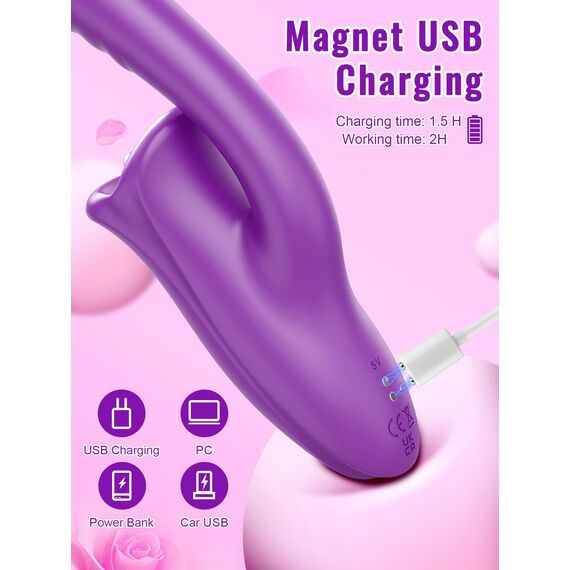 Zungen Sexspielzeug realistische Dildo Vibratoren, G Punkt Vibrator für Frauen Klitoris-Vibrator 10 Vibrationen 10 Zungenlecken, Nippel Klitoris Stimulator Sexspielzeug für Erwachsene für Frauen Paare