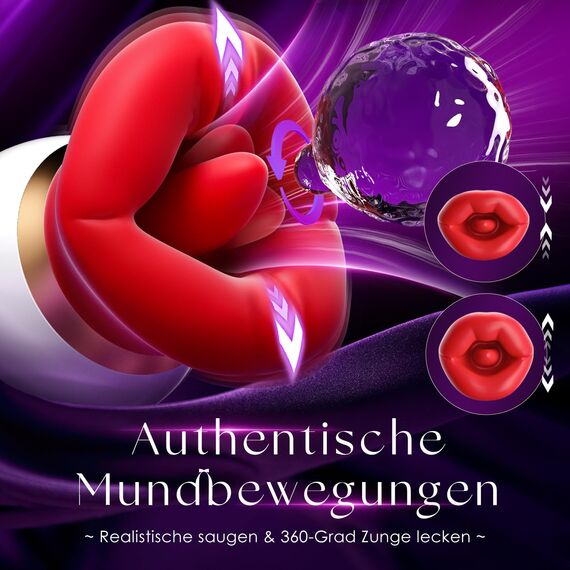3 IN 1 Mund-Vibrator mit 360° Rotierende Zunge & Saugfunktion-Klitoris Vibration für Frauen mit APP Steuerung AI-Chat, Soft Lips Realistische Zungensimulation Sex Spielzeug für die Frau Paare Sex Toys
