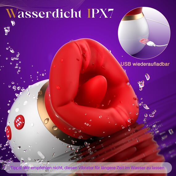 3 IN 1 Mund-Vibrator mit 360° Rotierende Zunge & Saugfunktion-Klitoris Vibration für Frauen mit APP Steuerung AI-Chat, Soft Lips Realistische Zungensimulation Sex Spielzeug für die Frau Paare Sex Toys