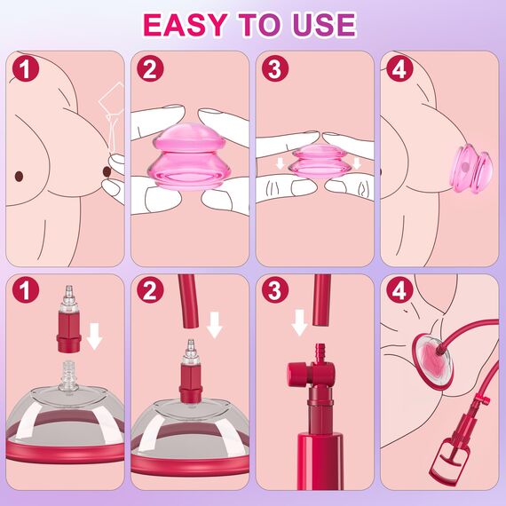 Klitoris Saugschalen Muschipumpe Sexspielzeug für Frauen, Manuelle Vakuum Klitoral Vaginapumpe, Stimuliert Klitoris Sauger, Nippelsauger Vakuum Pussy Pump Klitoris Stimulator Sex Toys für Frauen