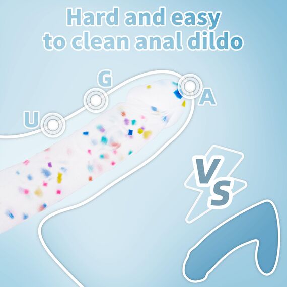 25cm Confetti Silikon Groß Dildo mit Realistische Design,Flacher Saugfuß für Bequemes Spielen ohne Hände, Anal Dildo für Vagina, G-Spot und Prostata