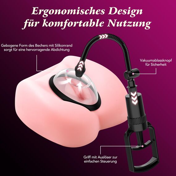 KGH Muschipumpen Sexspielzeug für Frauen, Vagina Klitoris Vakuumpumpe für Erhöht Empfindung und Sexuelle Vergnügen, Klitoris Stimulator Nippelsauger mit 2 Starke Saugnäpfen für Fraue Paare Vergnüge