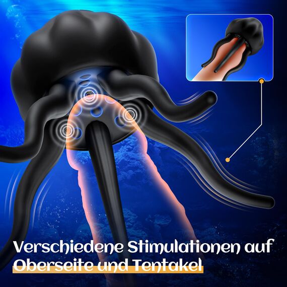 Tagnaff Masturbator mit 10 Vibrationsmodi, Umwickeln Tentakel Vibrator für Penis Klitoris Nippel Stimulation, Sexspielzeug für die Männer Frau Paare, Sex Toy mit Eichelmassageteilchen S3