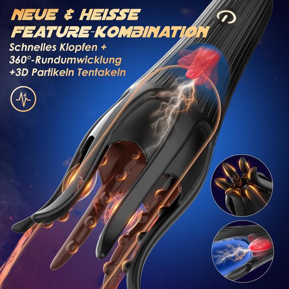 Masturbieren für Männer Penis Eichel Stimulator, Tagnaff Sex Spielzeug für die Männer 10 Klopf- und Vibration Masturbator, Vibratorensets Sexspielzeug für Men Solo Paare Masturbatoren Taschenmuschi