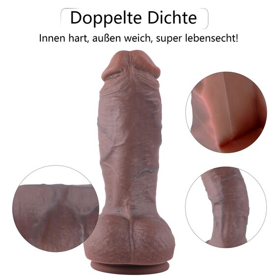 Realistischer Silikon-Dildo, Super-Klassiker-Dildo mit starkem Saugnapf, Sexspielzeug für Männer, Frauen und Paare M