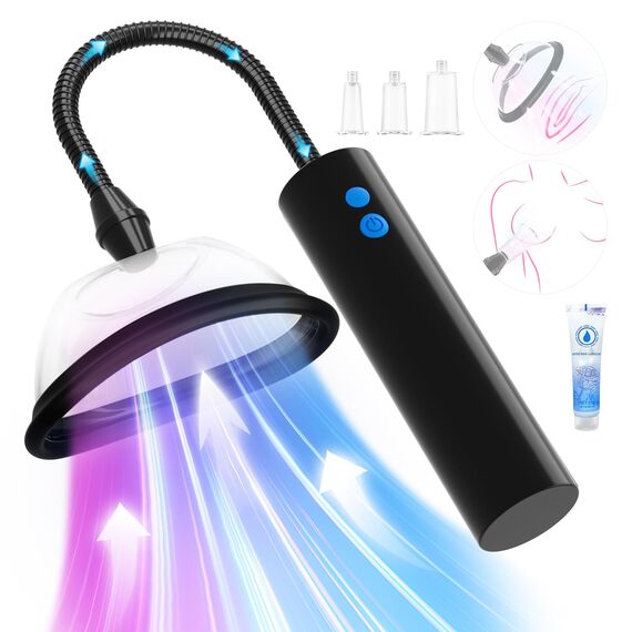 Muschipumpe Sexspielzeug Elektro für Frauen, Vakuum Klitoral Vaginapumpe, Vakuumpumpe Muschipumpe mit 3 Saugmodi, Automatisch Pussy-Pumpe Stimulator mit 5 Starke Saugnäpfen für Fraue Paare Vergnüge